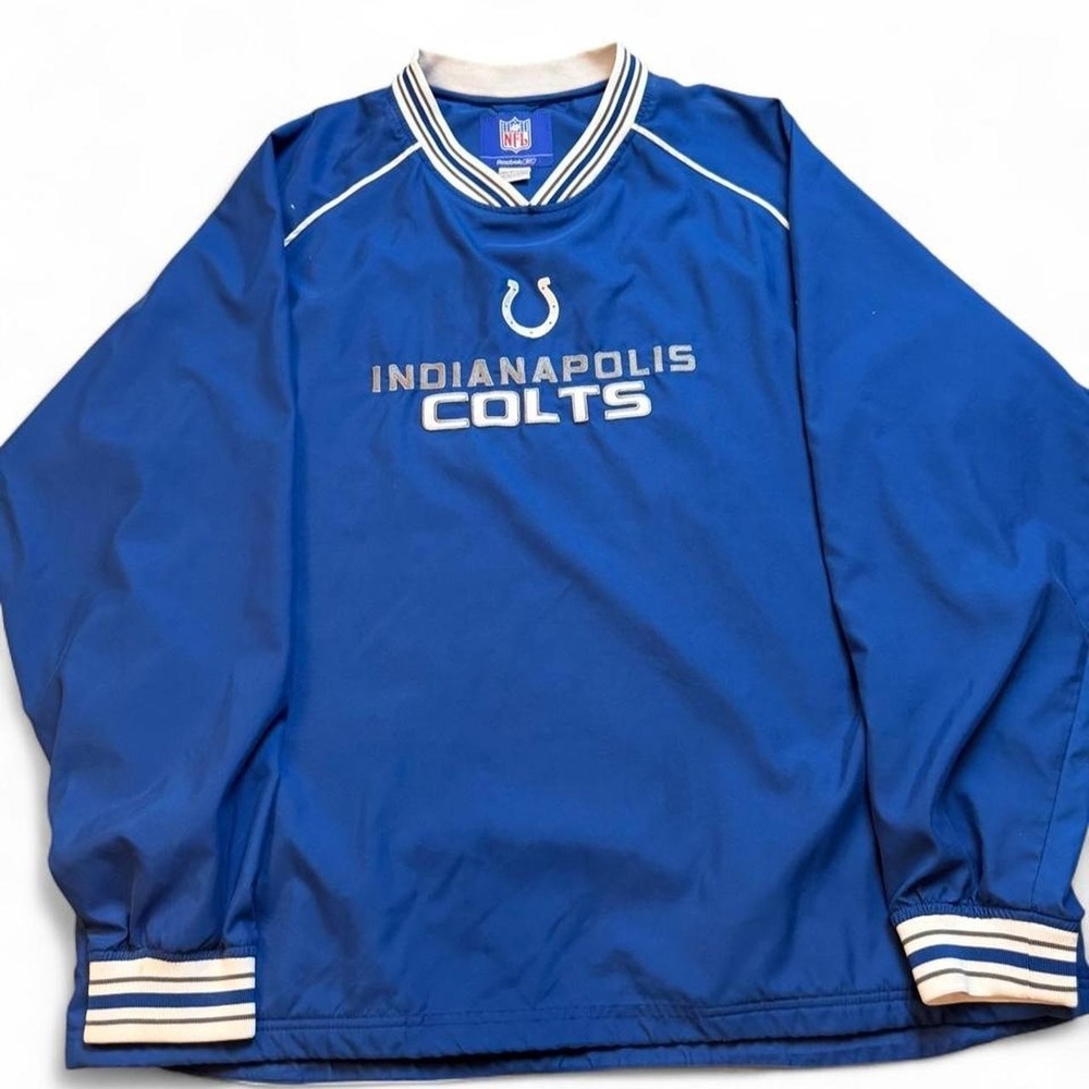 Vintage Indianapolis Colts NFL Reebok vneck pullover windbreaker size XL